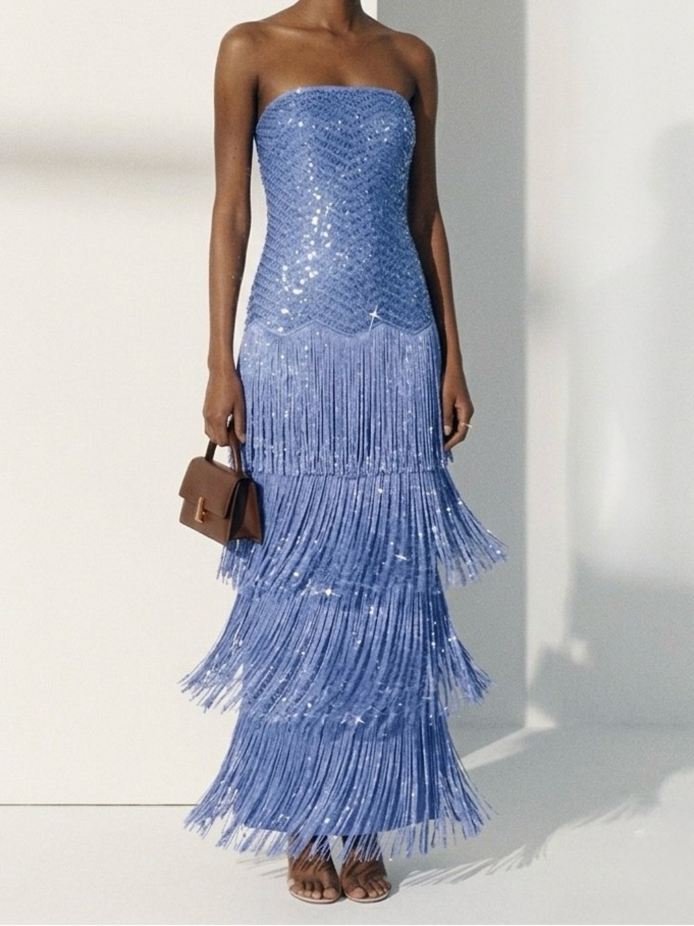 NEW Sequin Fringe Evening Dress